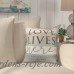 Highland Dunes Biscay Love Lives Here Striped Throw Pillow HIDN1254